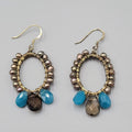 Signed Pierced Earrings Sterling Hooks Real Pearls Oval Dangle 1 5/8"