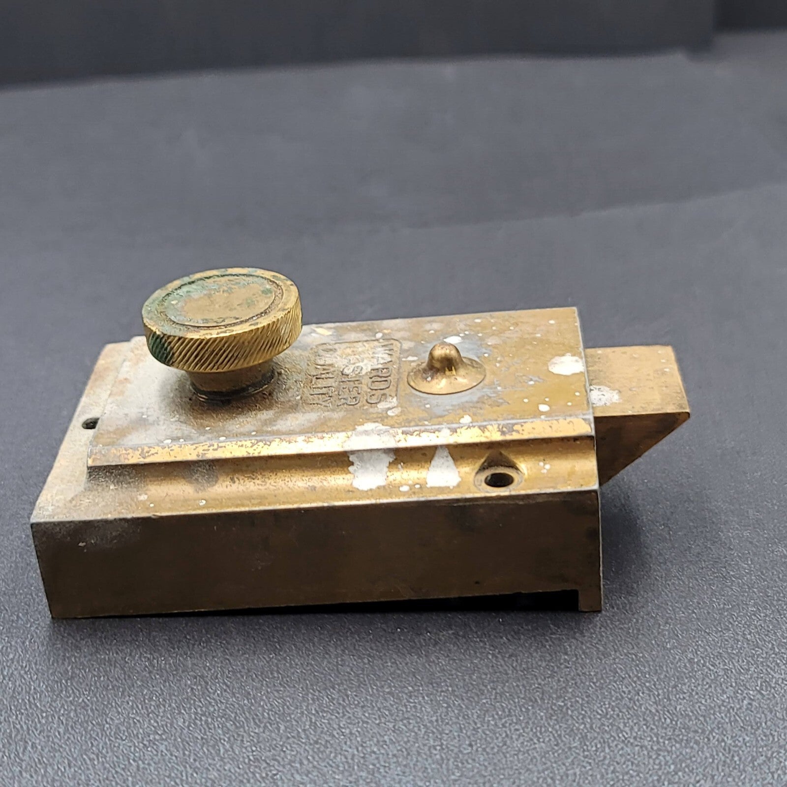 Vintage WARDS Surface Rim Night Latch No Keeper Reclaimed Salvage WORKS