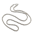 Rope Chain Necklace Silver tone 22 in 3.8mm wide