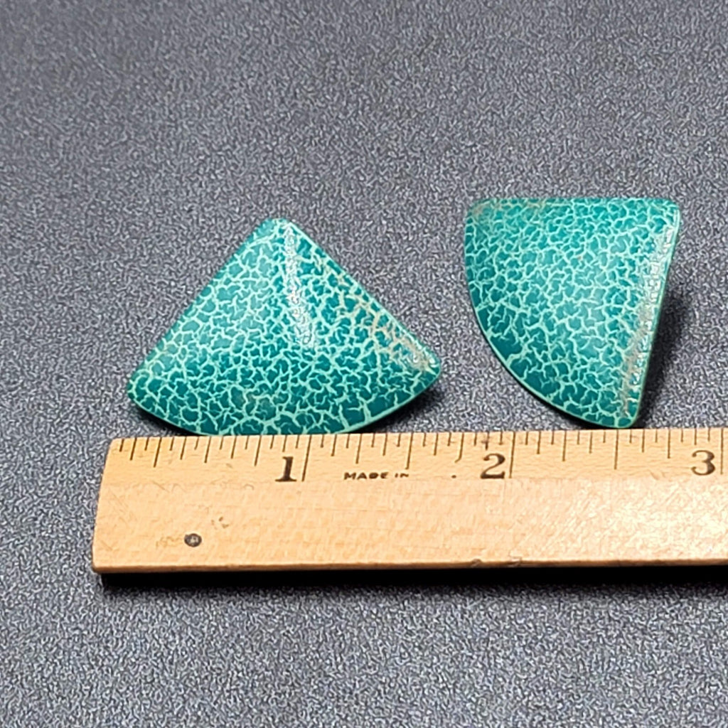 Vintage Pierced Earrings Teal Blue Crackle Enamel Statement Drop 1 5/8"