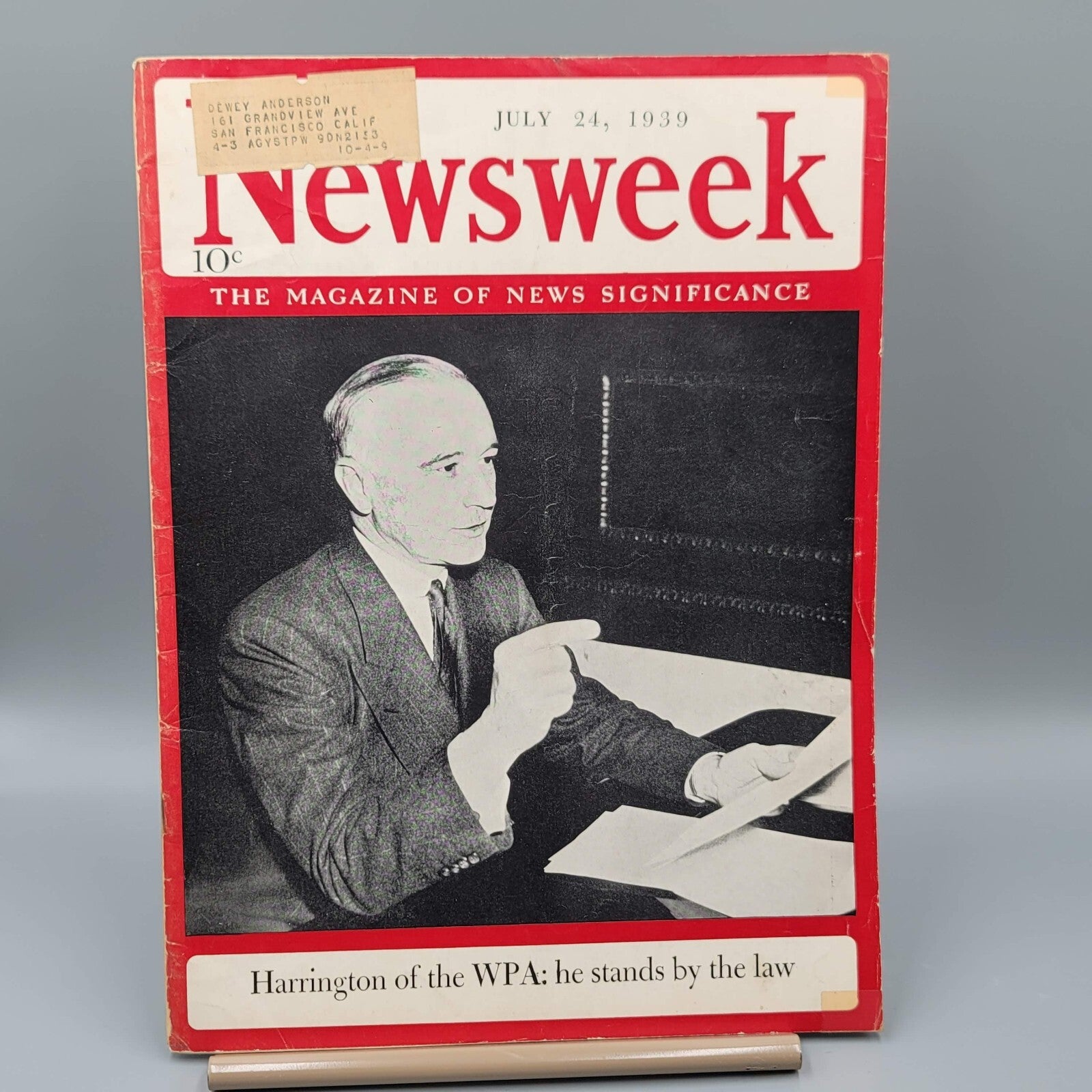Newsweek July 24 1939 Harrington WPA WWII