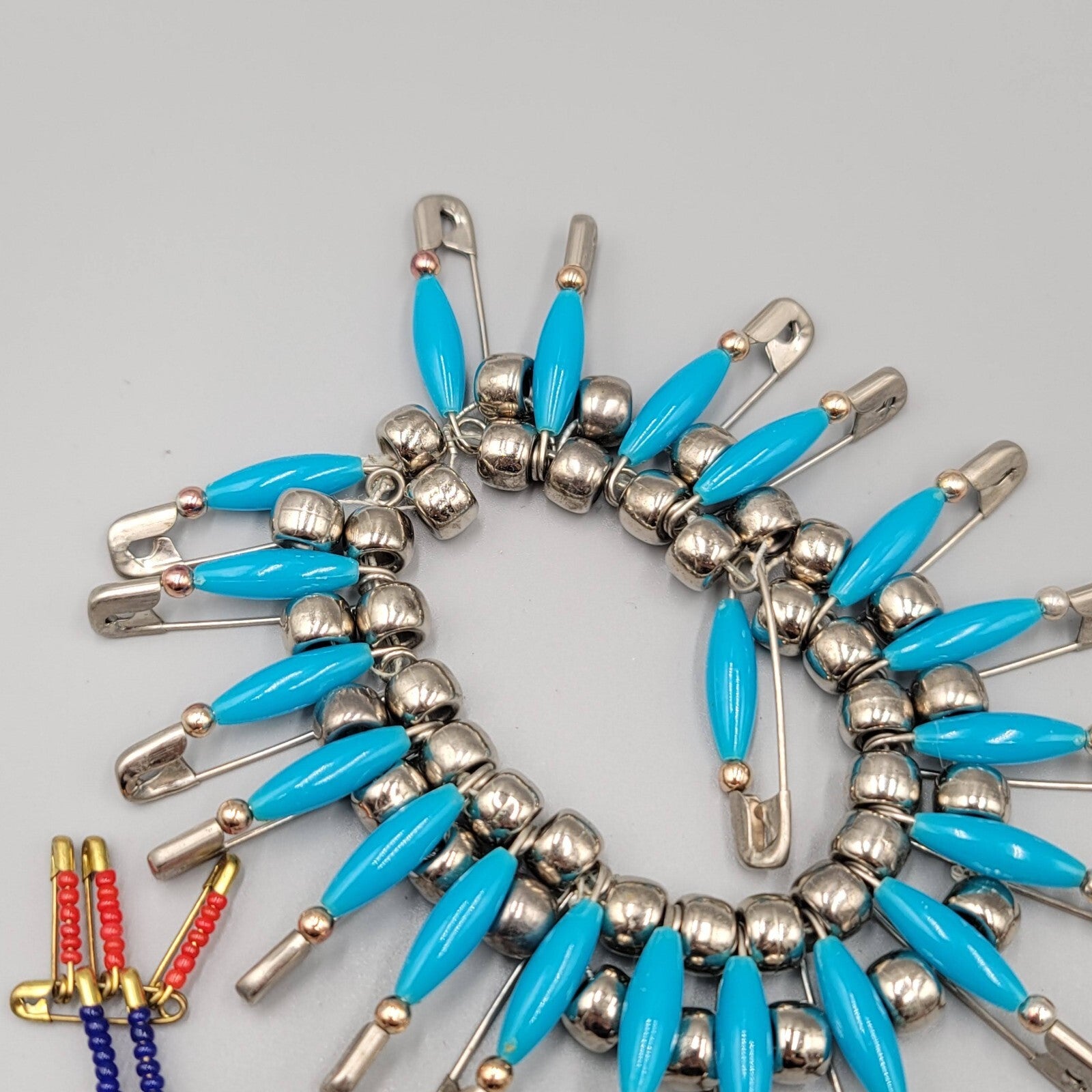 Vintage Beaded Safety Pins Pin Seed Beads Jewelry Crafts Crafting
