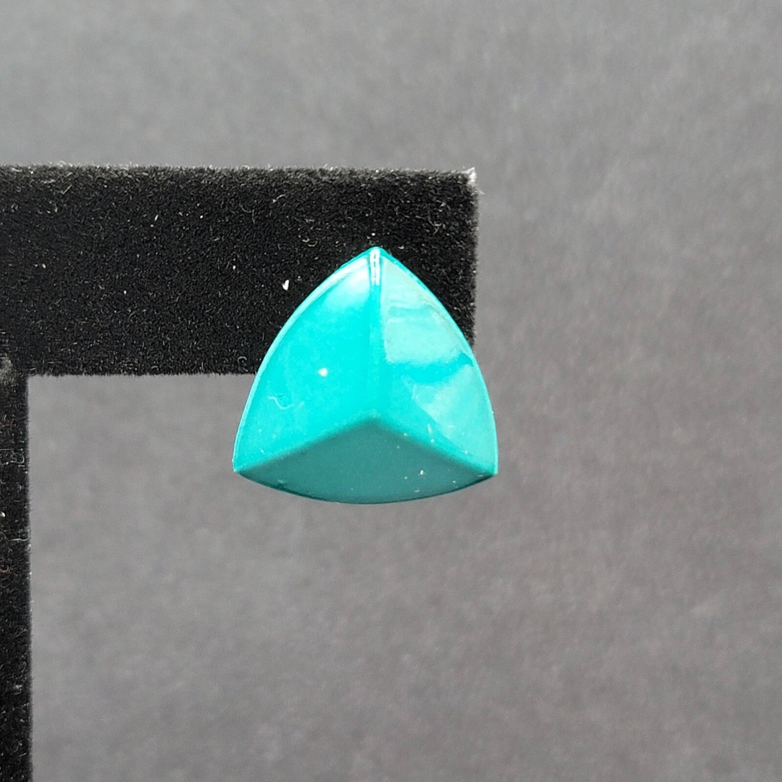 Vintage Pierced Earrings Teal Enamel over Metal Triangle Studs 3/4"