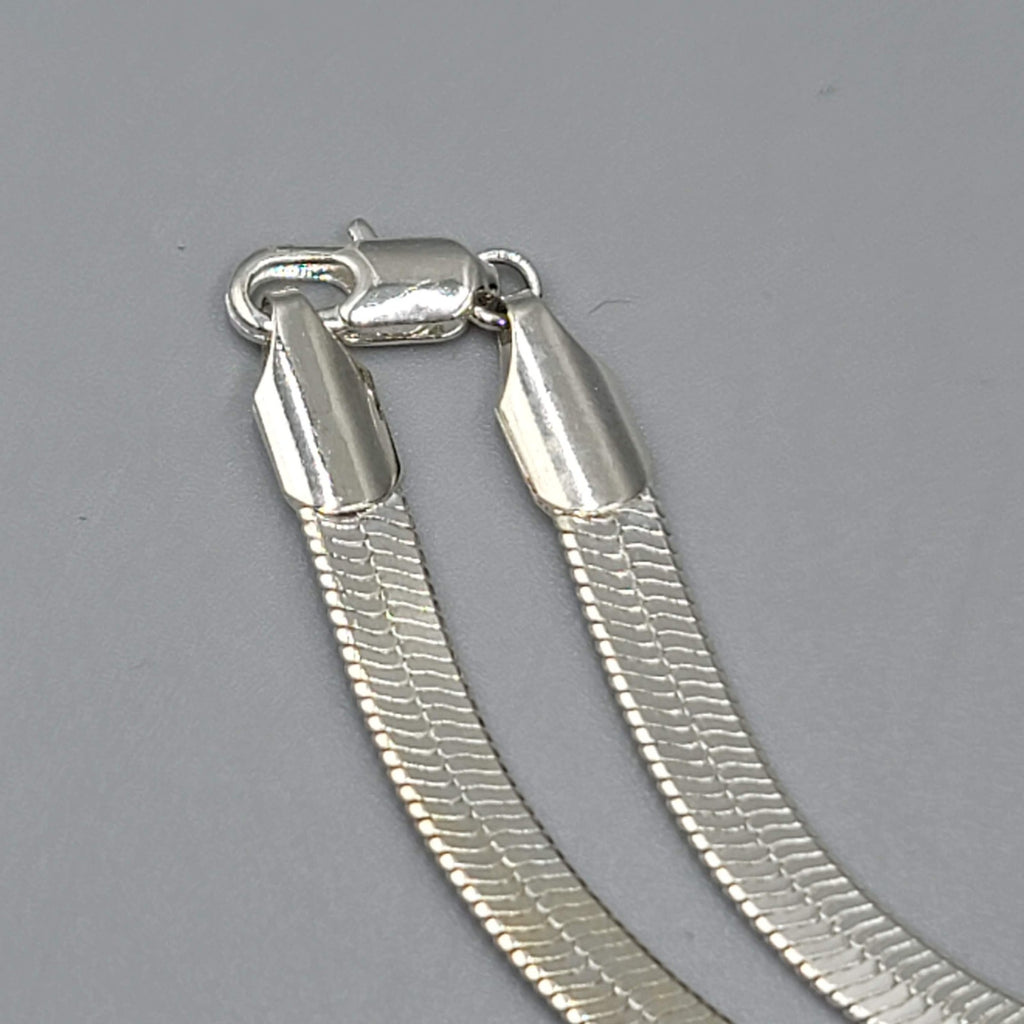 Vintage Herringbone Chain Necklace Silver Plated Estate Costume Jewelry 20"