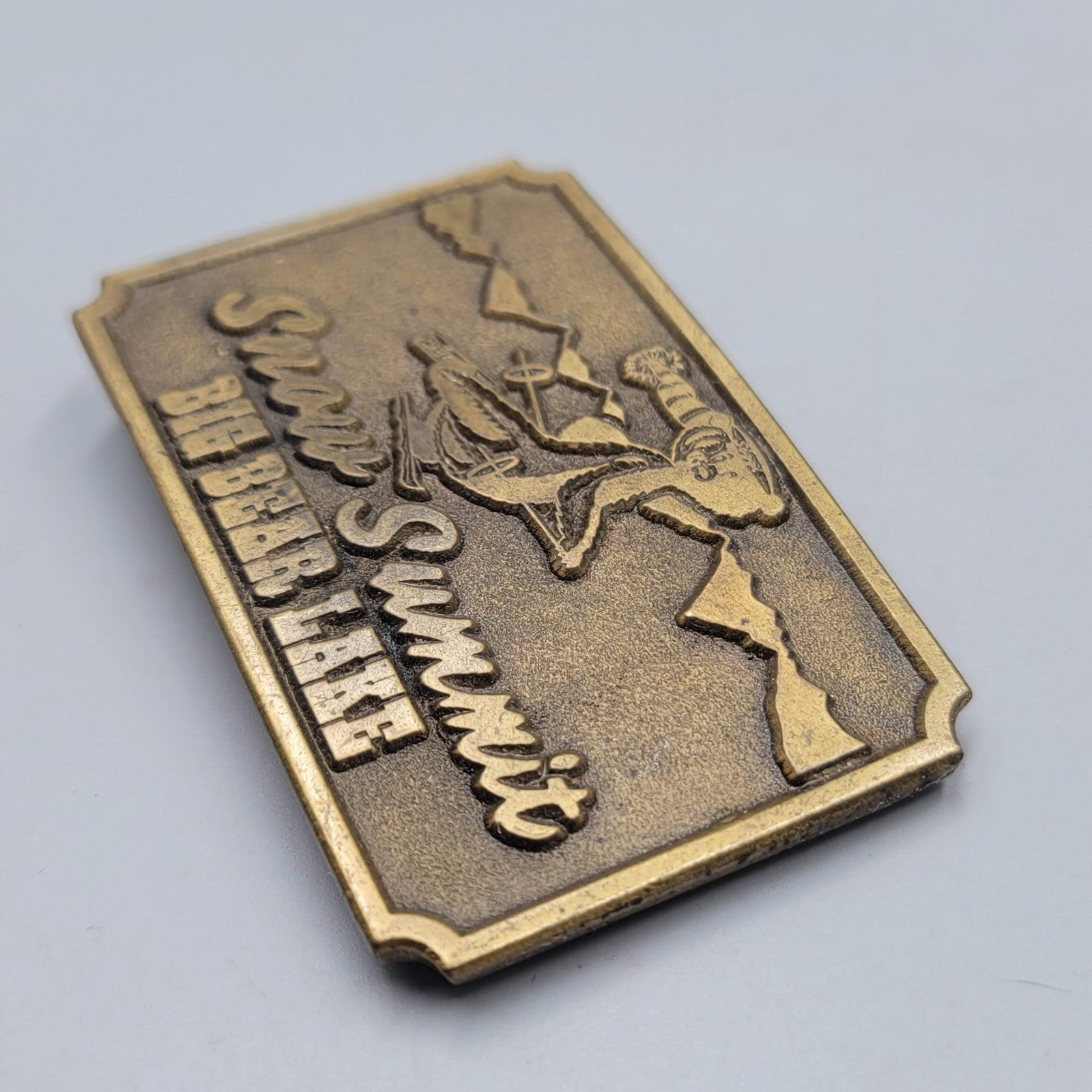 Vintage Belt Buckle Snow Summit BIG BEAR LAKE Winterhawk Trading Co Brass