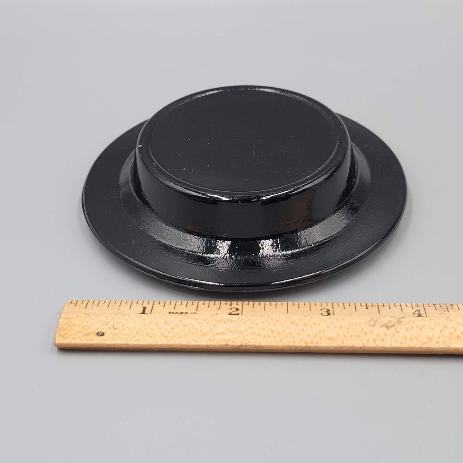 Vintage Ashtray Round Black Gold Print Harolds Club 50 Years 1935-1985 4"