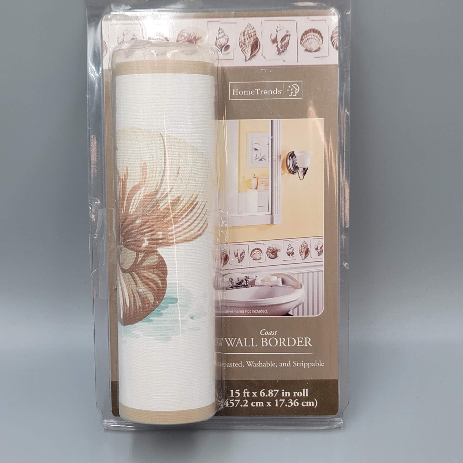 Vintage Home Trends Coast Wall Border Seashells 15ft x 6.87" Roll NOS