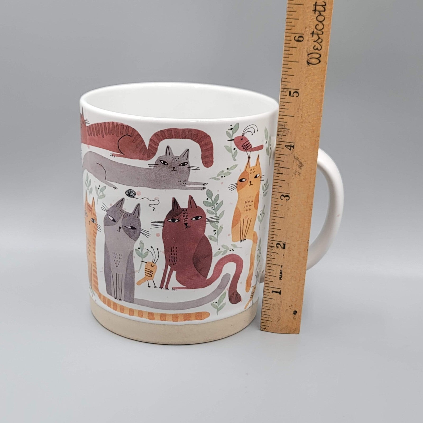 Prima Design Tabby Cat Coffee Mug Wrap Around Mischievous Cat Cup