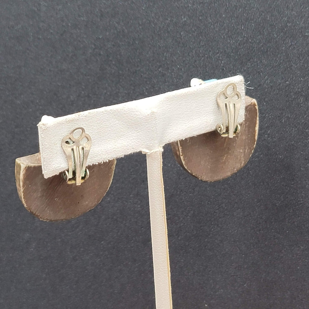 Vintage Clip on Earrings Noahs Arc Acrylic 1.25"