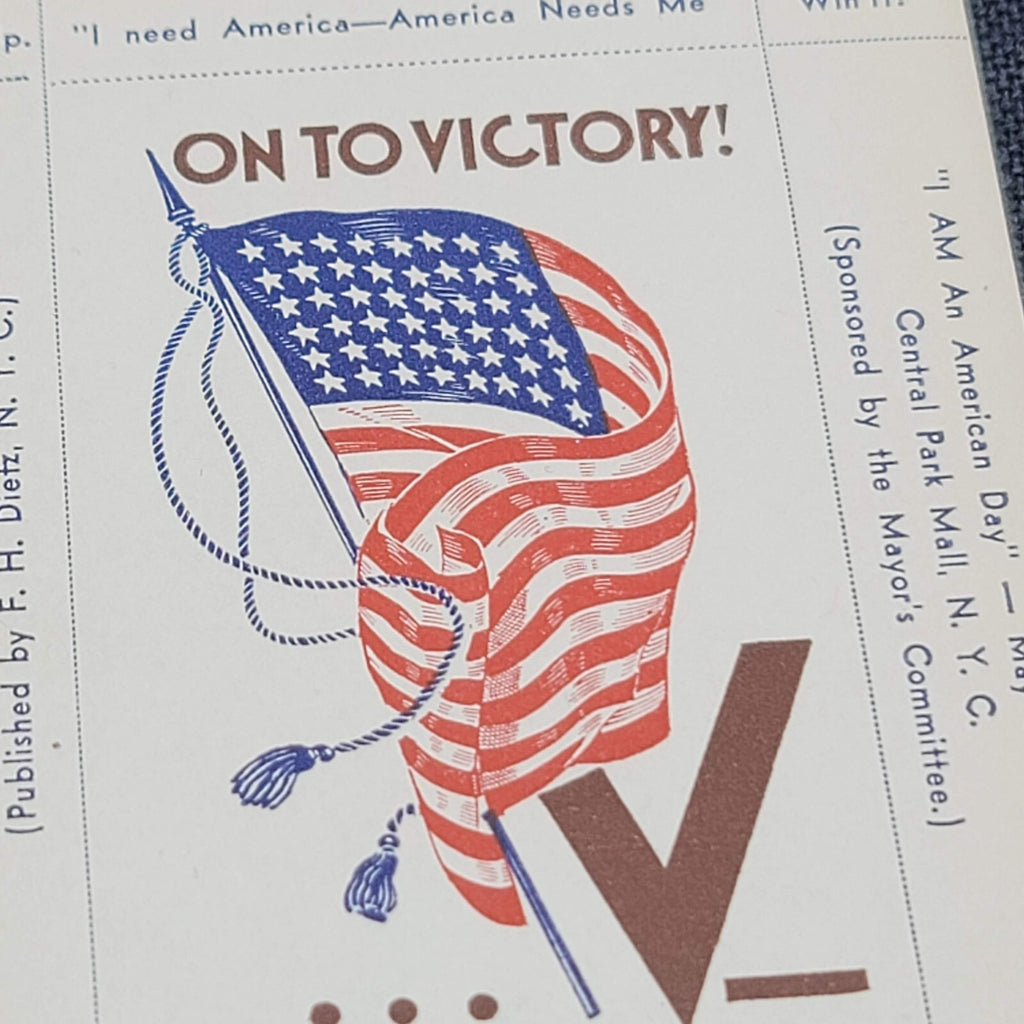 National Poster Stamp Soc. 1942 "On to Victory" Patriotic sheetlet