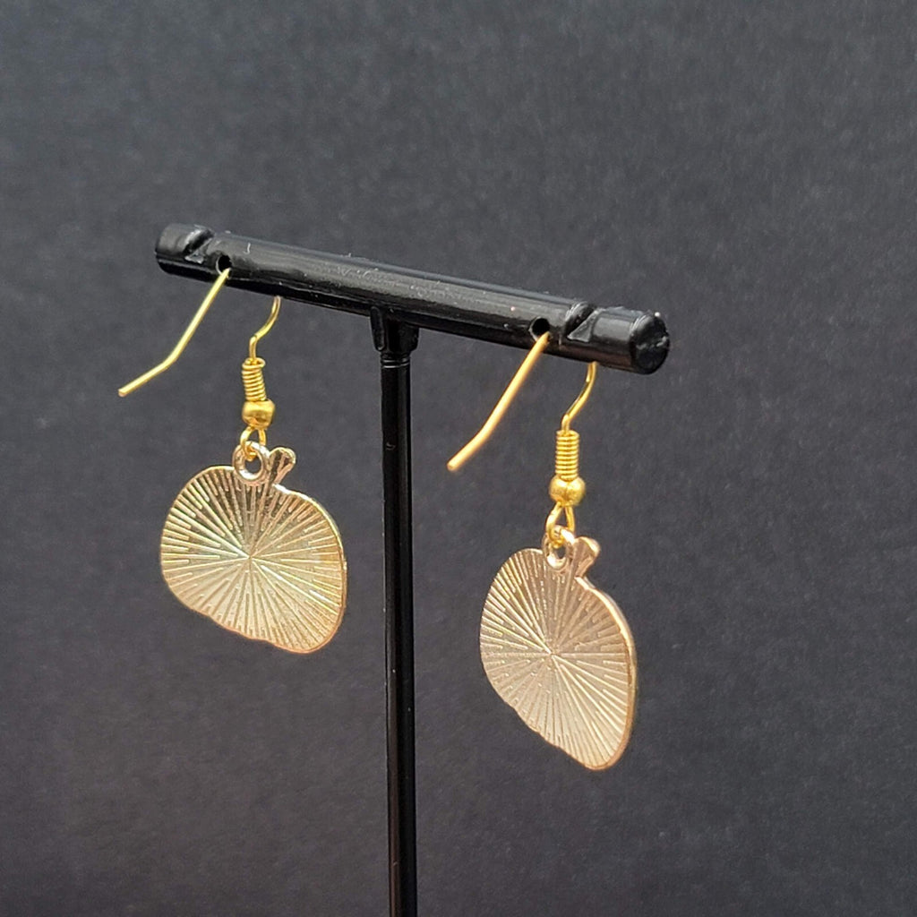 New Jack o Lantern Pumpkin Pierced Earrings Gold tone Enamel Dangle 3/4"