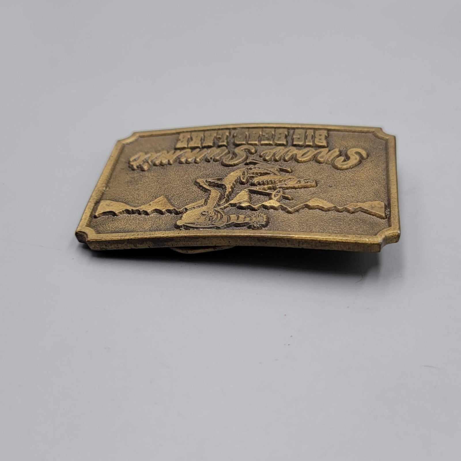 Vintage Belt Buckle Snow Summit BIG BEAR LAKE Winterhawk Trading Co Brass