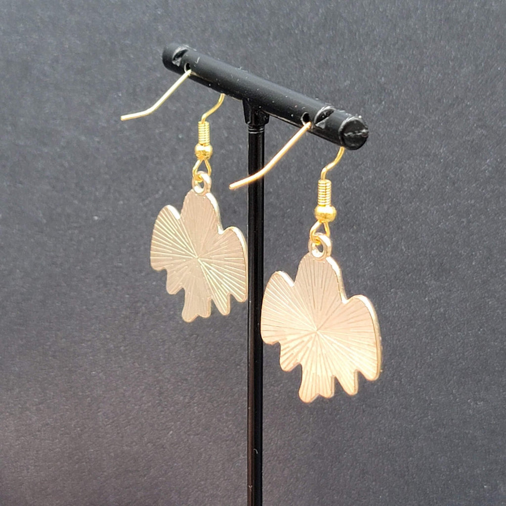 Halloween Pierced Earrings Gold tone Enamel Dangle 1"