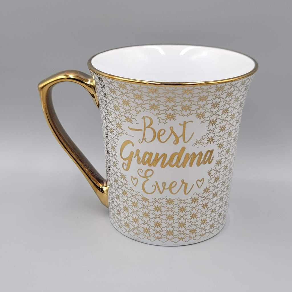 Best Grandma Ever Coffee Mug White and Gold 10 Strawberry street Large Size