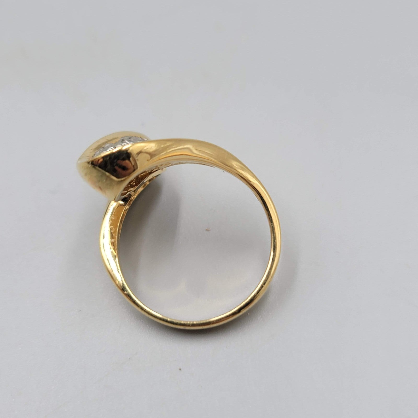 Vintage Gold Plated Cocktail Ring CZ Pave Stone Statement Size 10