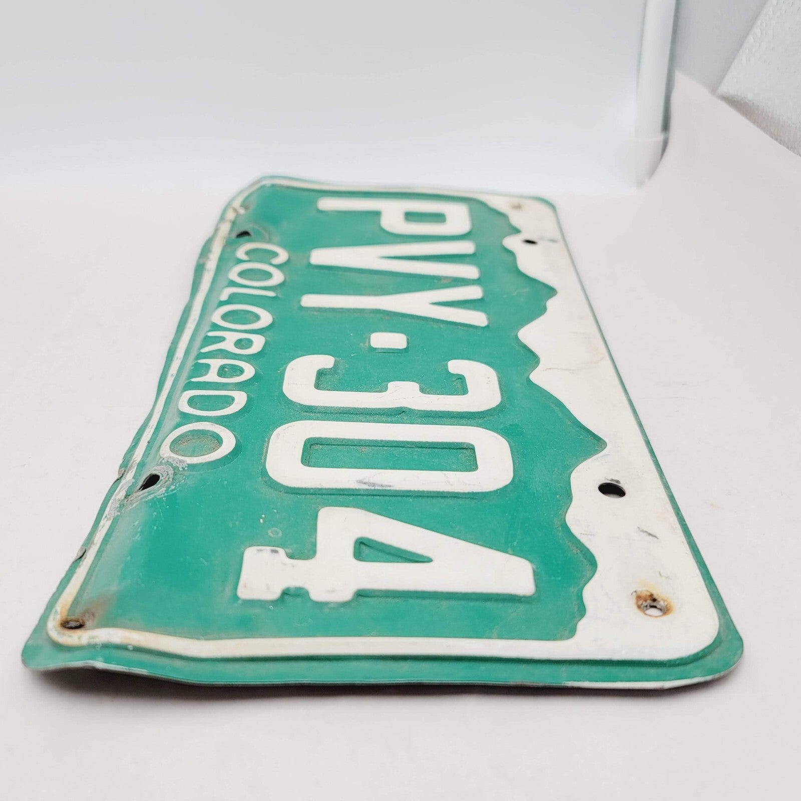 License Plate Vintage COLORADO PVY 30412" x 6" Green White