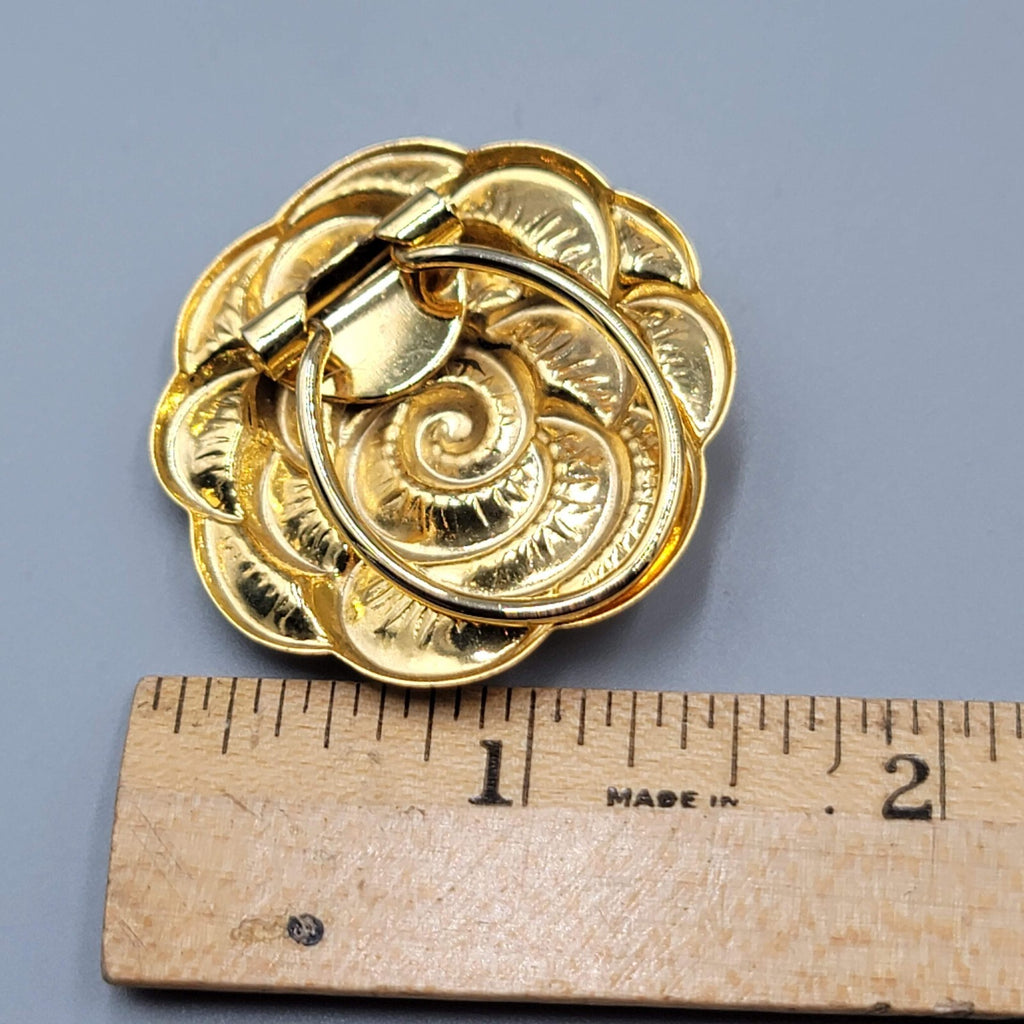 Vintage Scarf Clip Gold tone Flower Estate Jewelry 1.5"