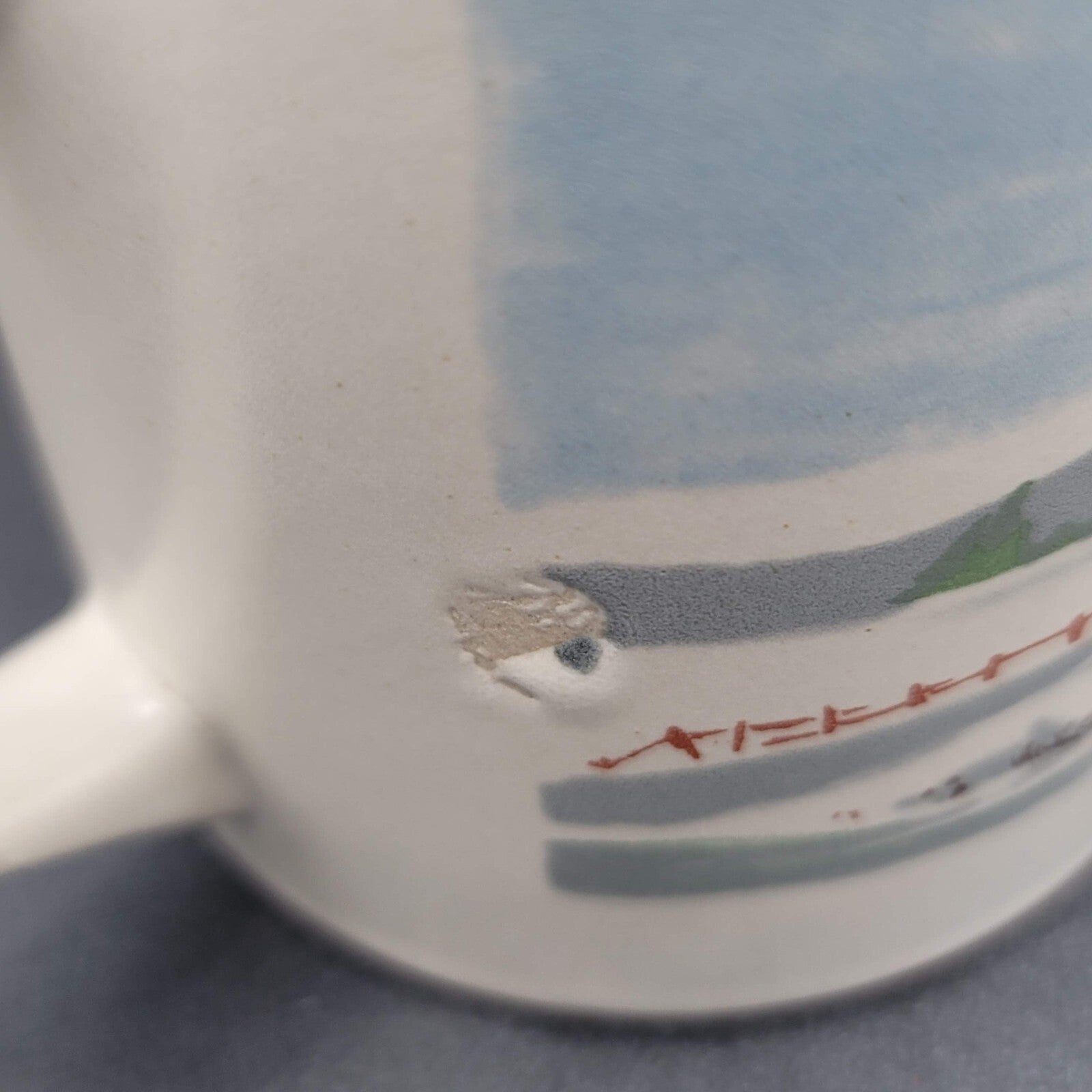 Sunny Stoneware Coffee Mug Made in Korea Winter Scene