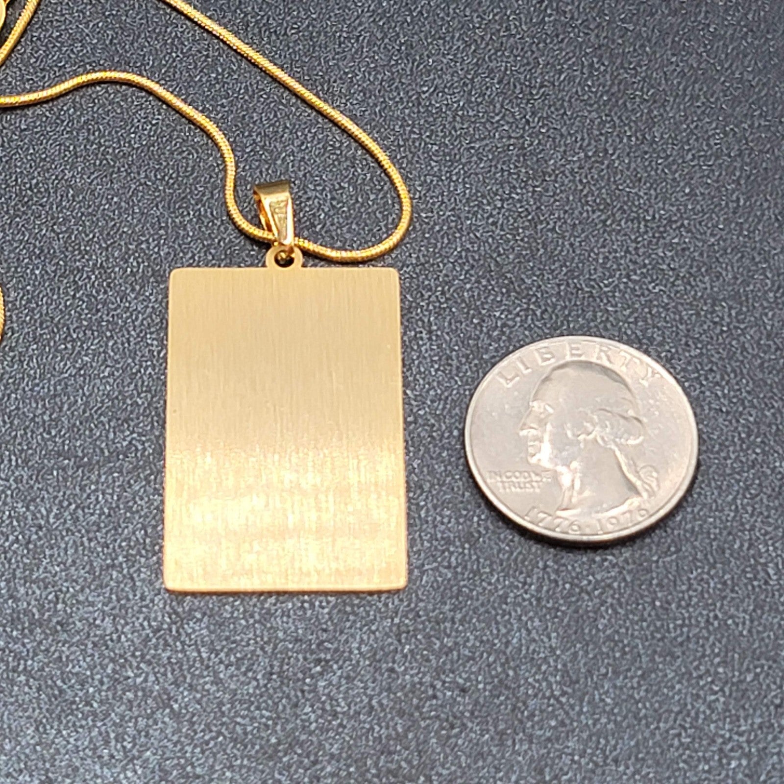TEMPERANCE Tarot Card Pendant Necklace Major Arcana Gold tone 18”.