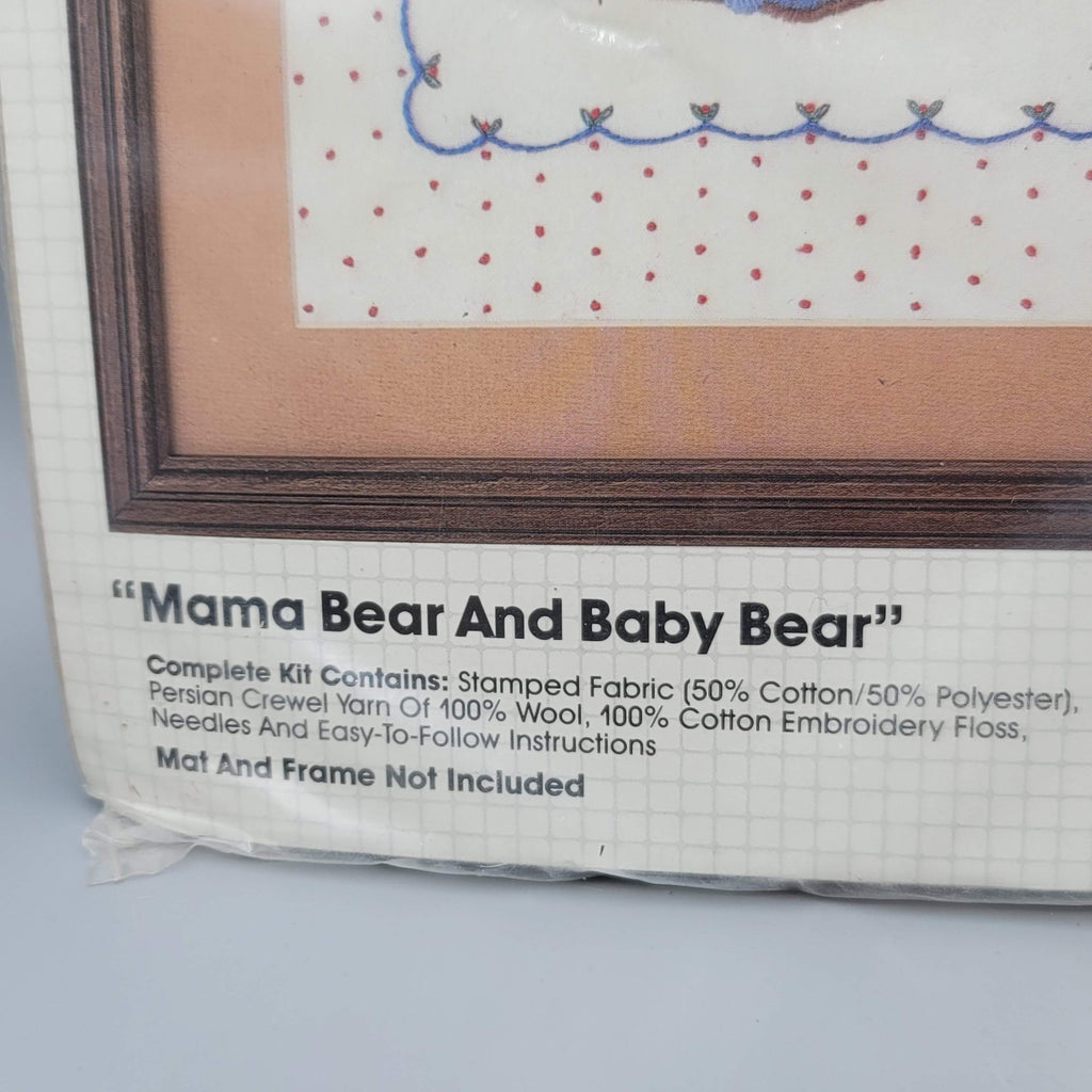 Bucilla Stitchery Kit 49634 Mama Bear Baby Bear Vintage Sealed