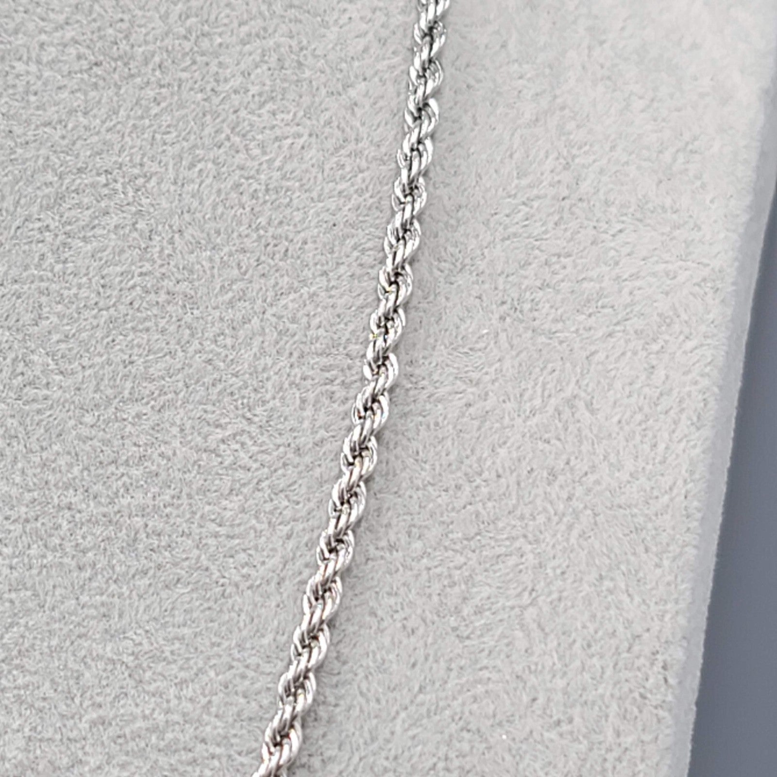 Rope Chain Necklace Silver tone 22 in 3.8mm wide