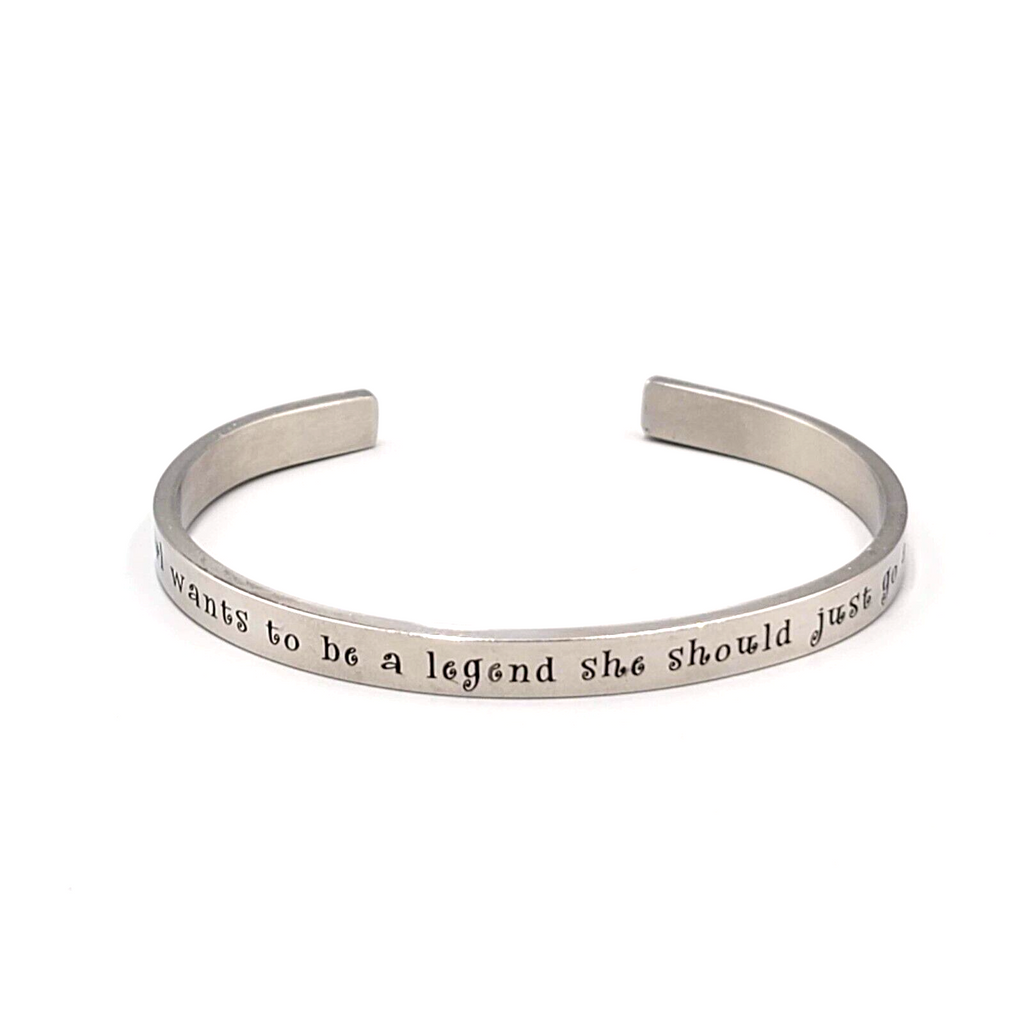 Calamity Jane Quote Bracelet Silver tone Quote 7.25"