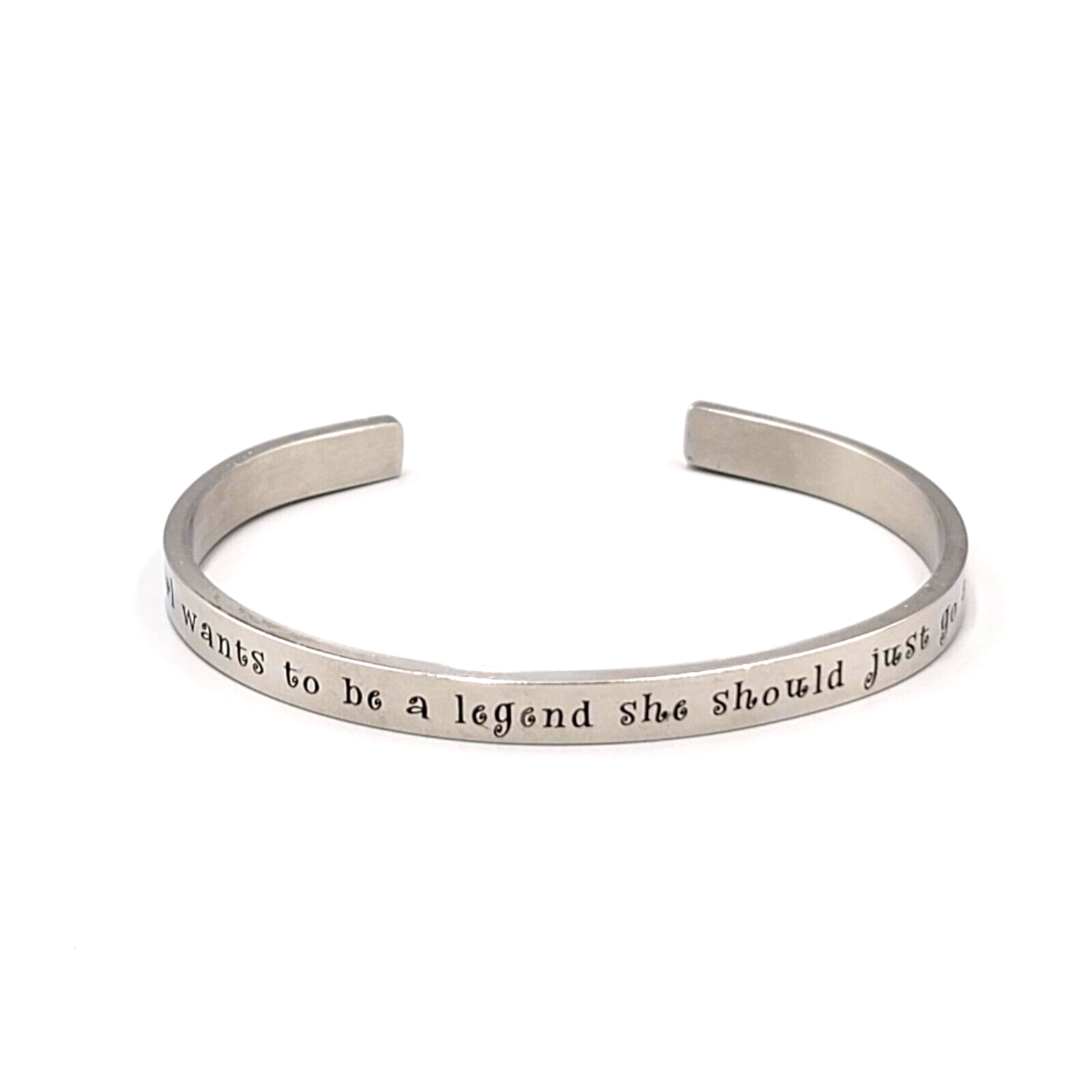 Calamity Jane Quote Bracelet Silver tone Quote 7.25"