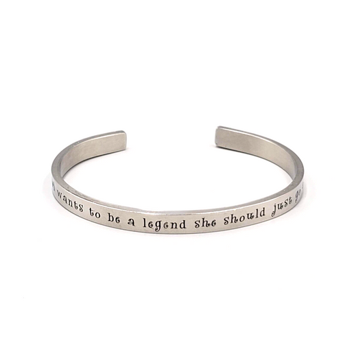 Calamity Jane Quote Bracelet Silver tone Quote 7.25"