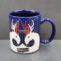 Hiram Walker Peppermint Schnapps Reindeer Coffee Mug blue red white