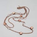 Heart Necklace Copper tone Double Chain 28" 36" +2.75"