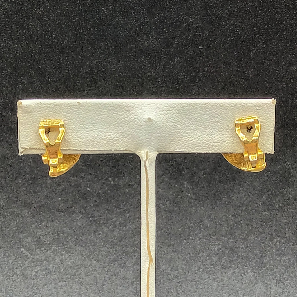 Vintage Clip on Earrings Gold tone Sell Studs 5/8"