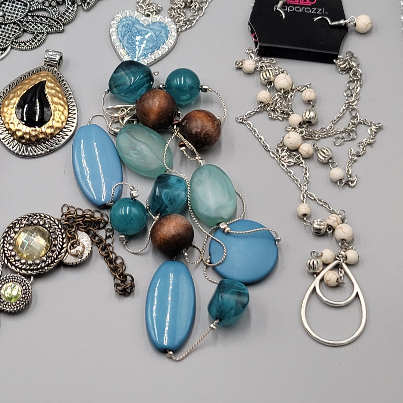 Silver tone Fashion Jewelry Lot of 39 Necklace Bracelets Earrings All Wearable