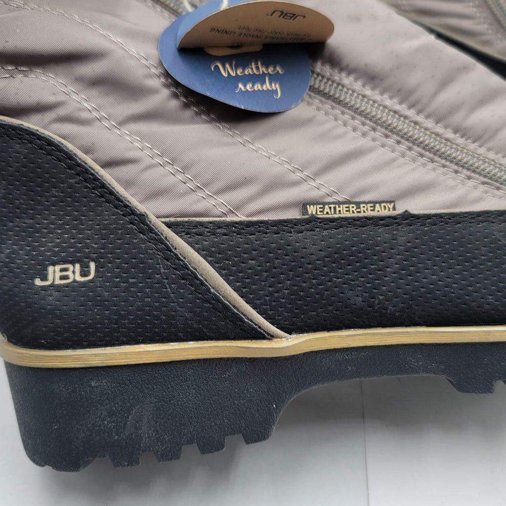 JBU Snowbird Boots Womens Size 8M Gray Black Weather Ready Faux Fur Winter Shoes
