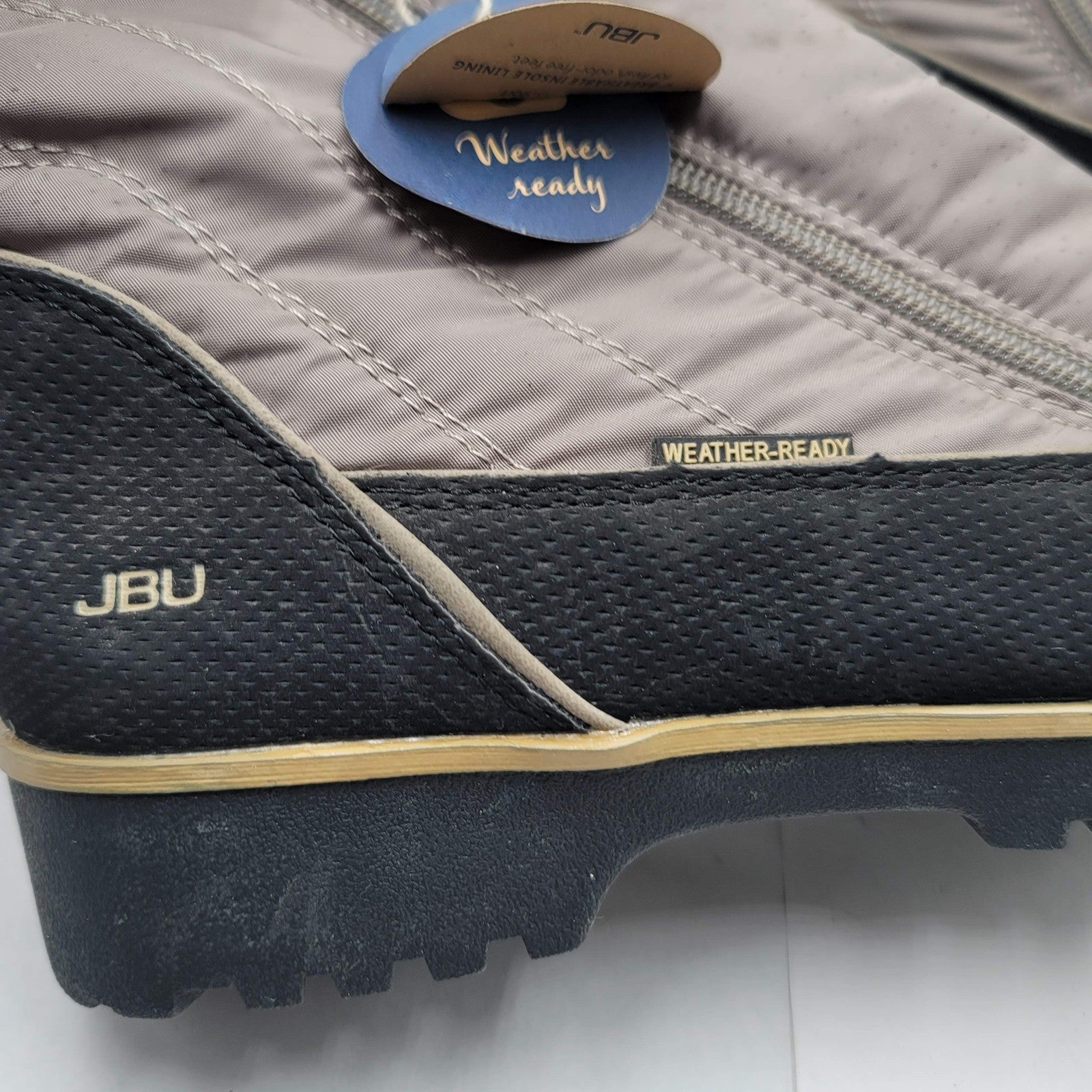 JBU Snowbird Boots Womens Size 8M Gray Black Weather Ready Faux Fur Winter Shoes