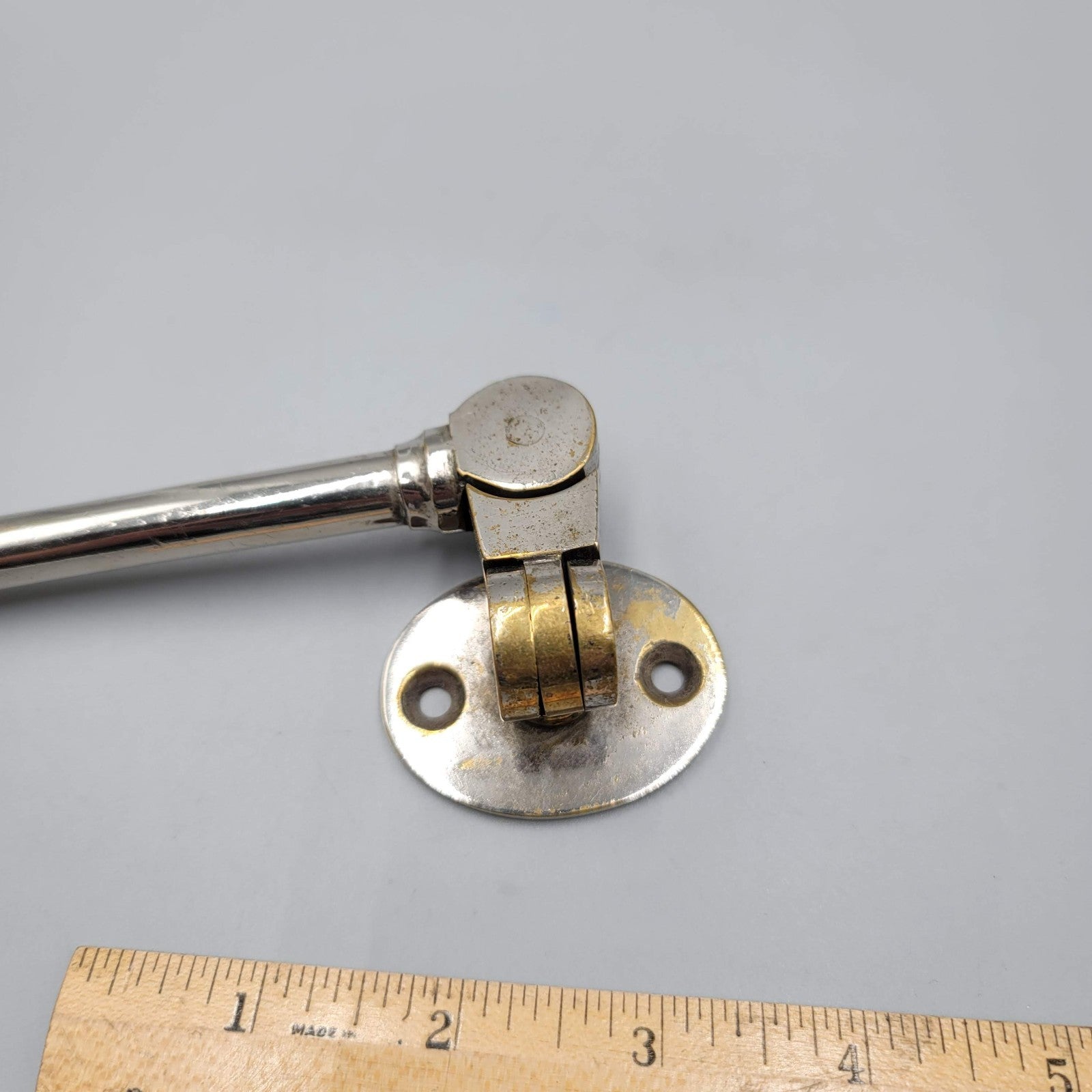 Vintage Heavy Duty Gate Hook Silver tone Pivots Salvage Hardware
