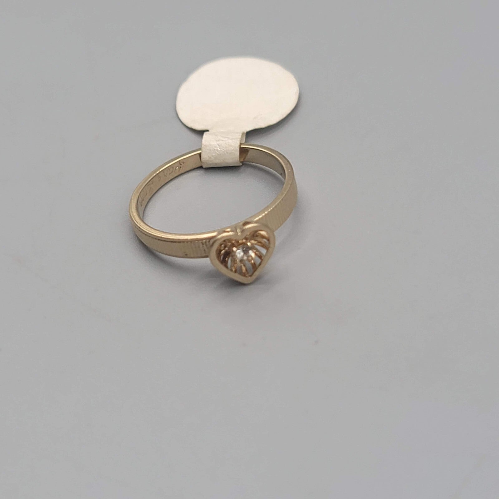 Vintage Park Lane Dainty Heart Ring Gold tone Cubic Zirconia CZ NOS