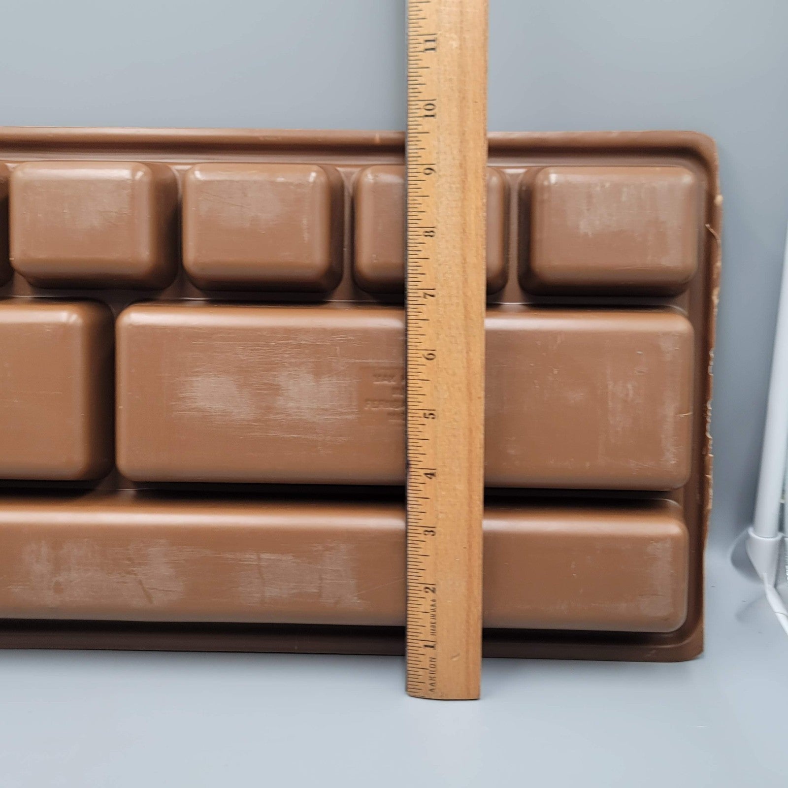 Vtg MCM Max Klein Desk Drawer Organizer Tray Brown Plastic Wood Grain 16" x 9.5”