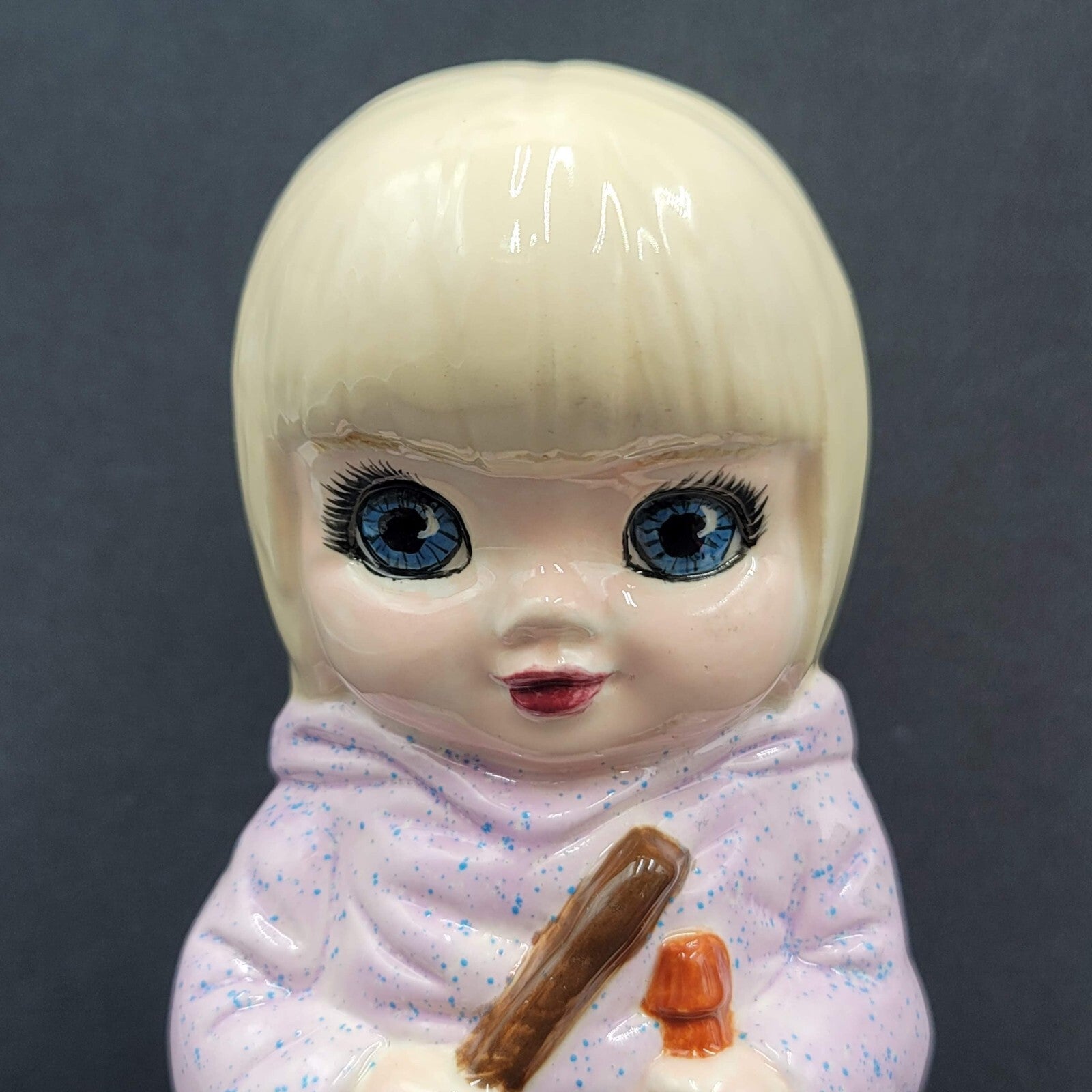 Vtg Albertas Molds Hand Painted Ceramic Witch Girl Trick or Treater Halloween