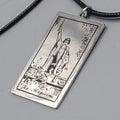 The MAGICIAN Tarot Card Pendant Necklace Major Arcana Silver tone Black Cord 18"