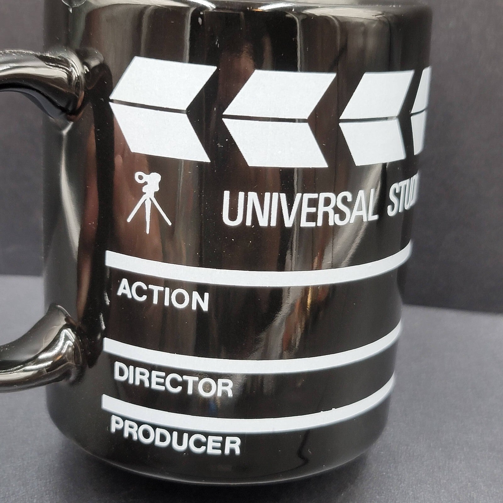 Universal Studios Coffee Mug Cup Black White Clapperboard Design