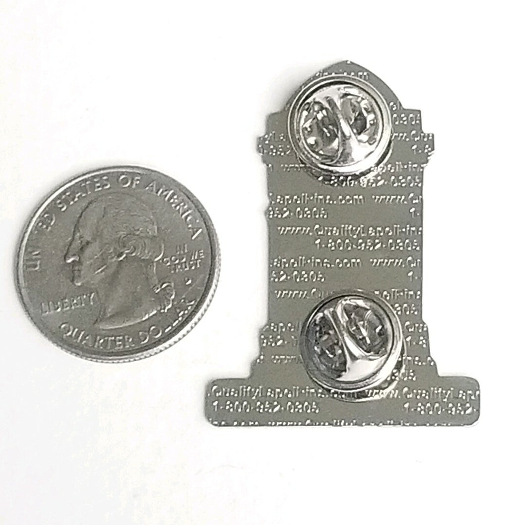 Mortem Vitae Sequens Skeleton Head Stone Funeral Gothic Lapel Pin 