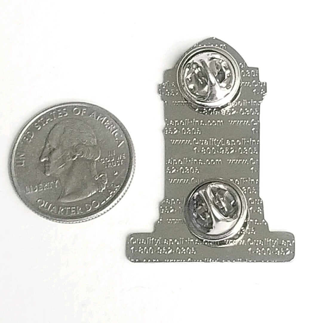 Mortem Vitae Sequens Skeleton Head Stone Funeral Gothic Lapel Pin 