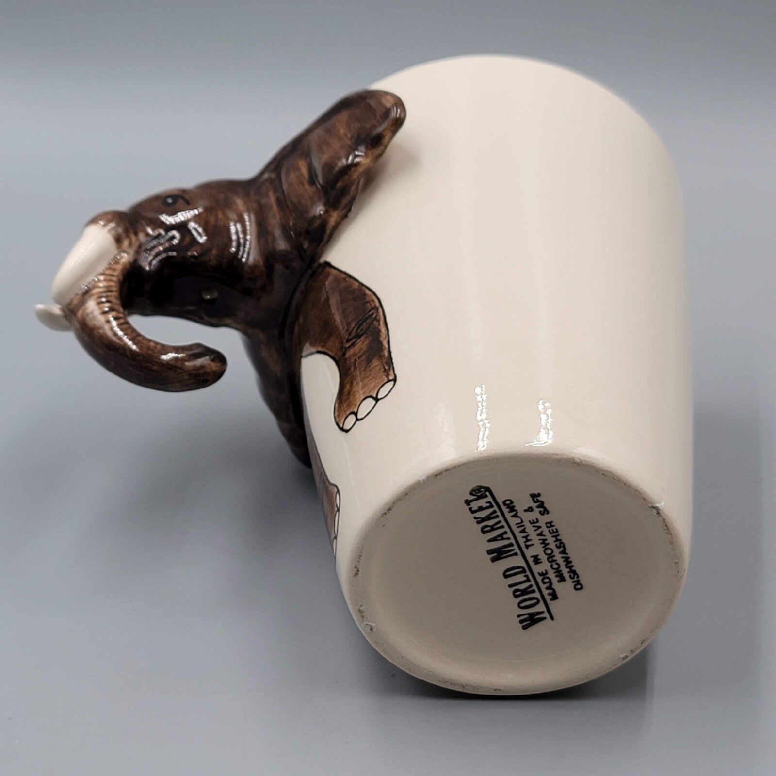 World Market Elephant 12 oz Ceramic Coffee Mug Ceramic 3D Look!
