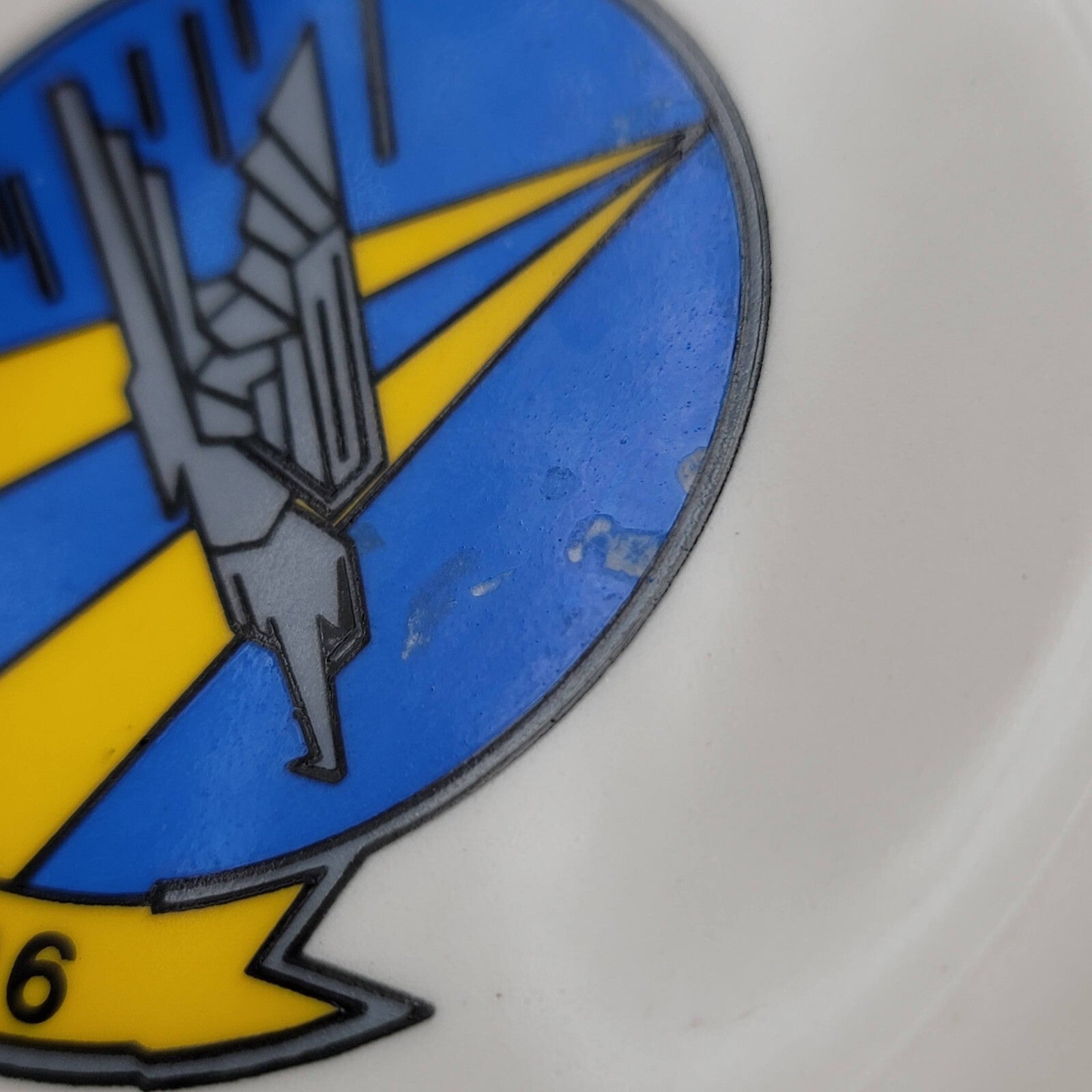 Vintage VFP 206 HAWKEYES US NAVY Reserve CRUSADER Ceramic Ashtray 5.5 in