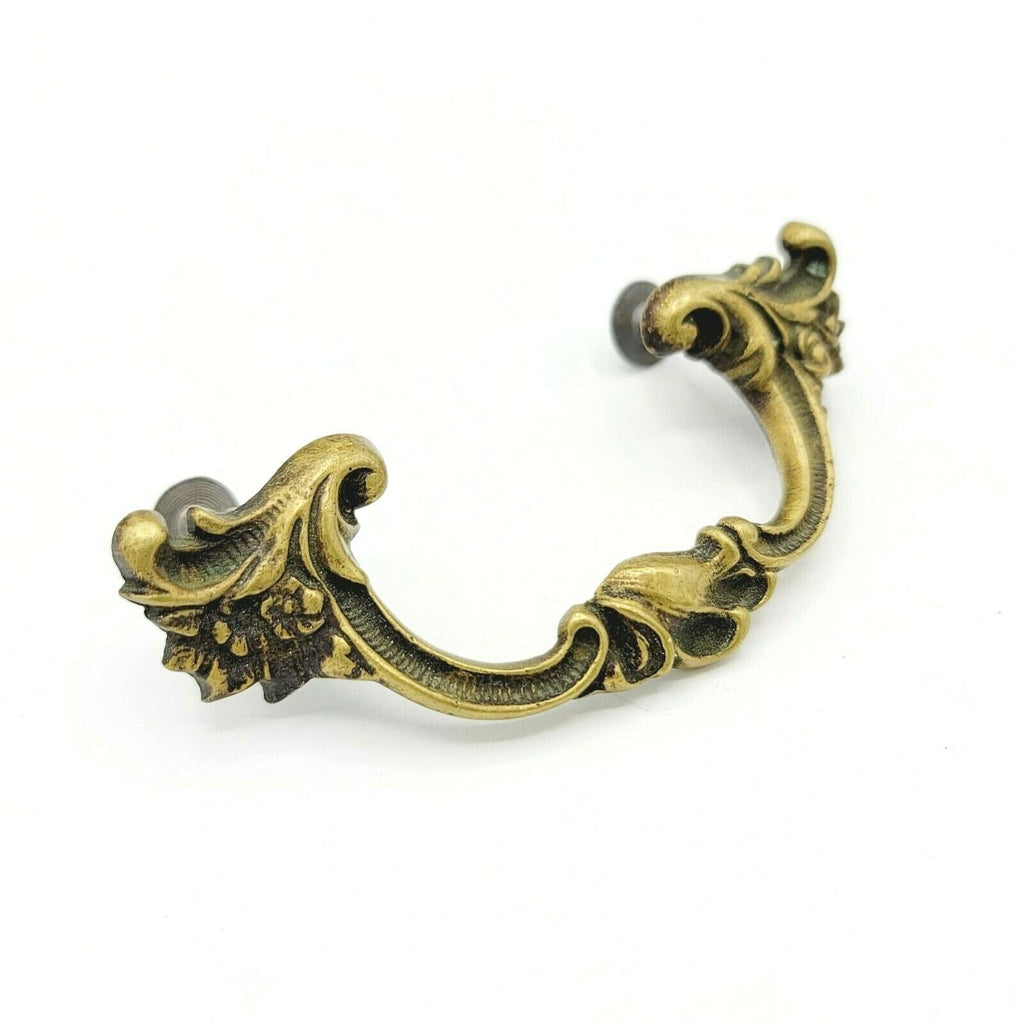 Vintage Brass Ornate Drawer Pull 3 5/8" x 1 1/2", holes 2 1/2"