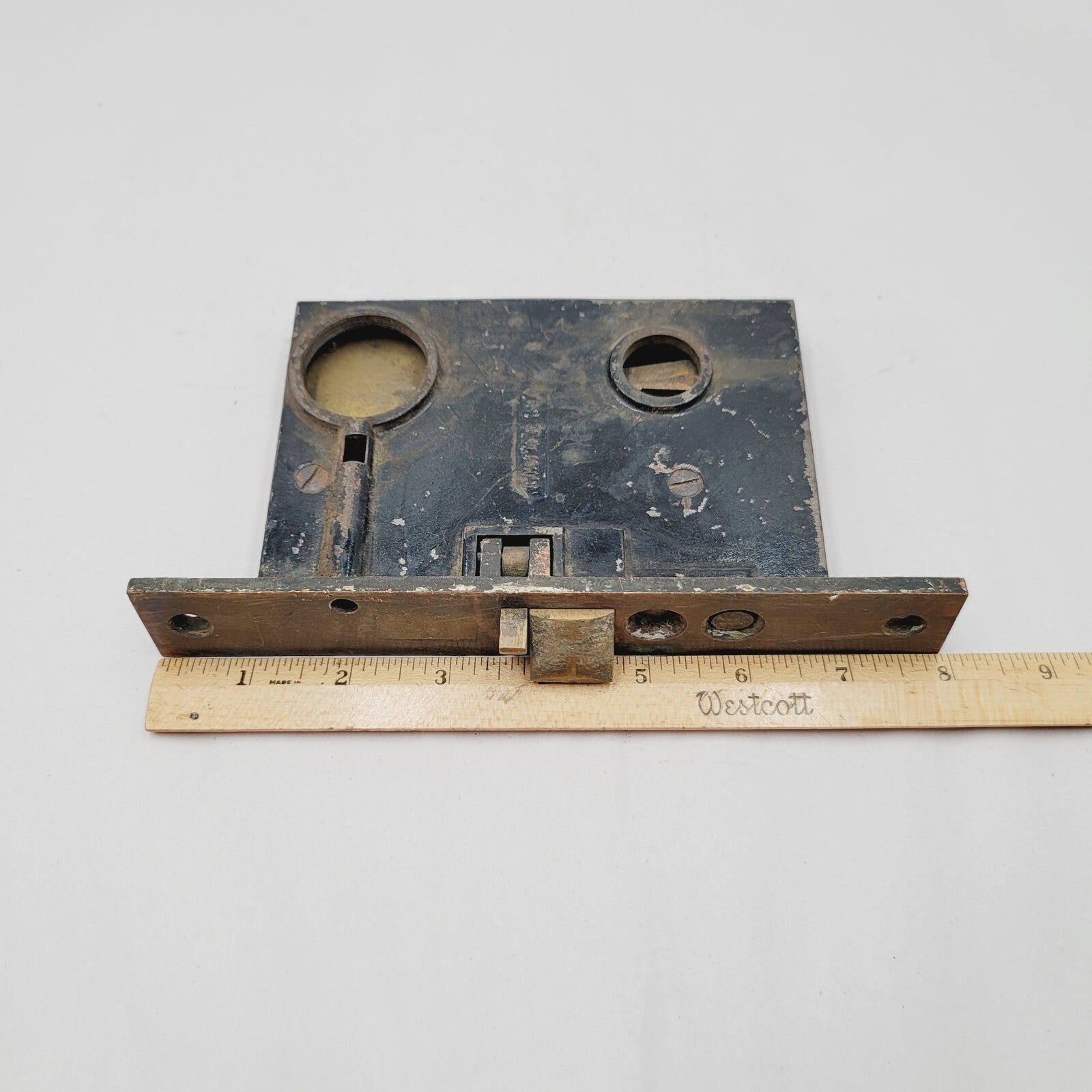 Vintage Mortise Lock Door Hardware Salvage Skeleton Keyhole NO Key