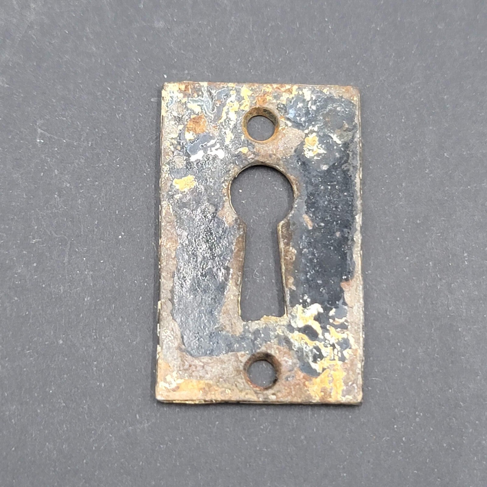 Vintage Ornate Iron Skeleton Key hole Shabby Chic Escutcheon Salvage 1 3/4" x 1"
