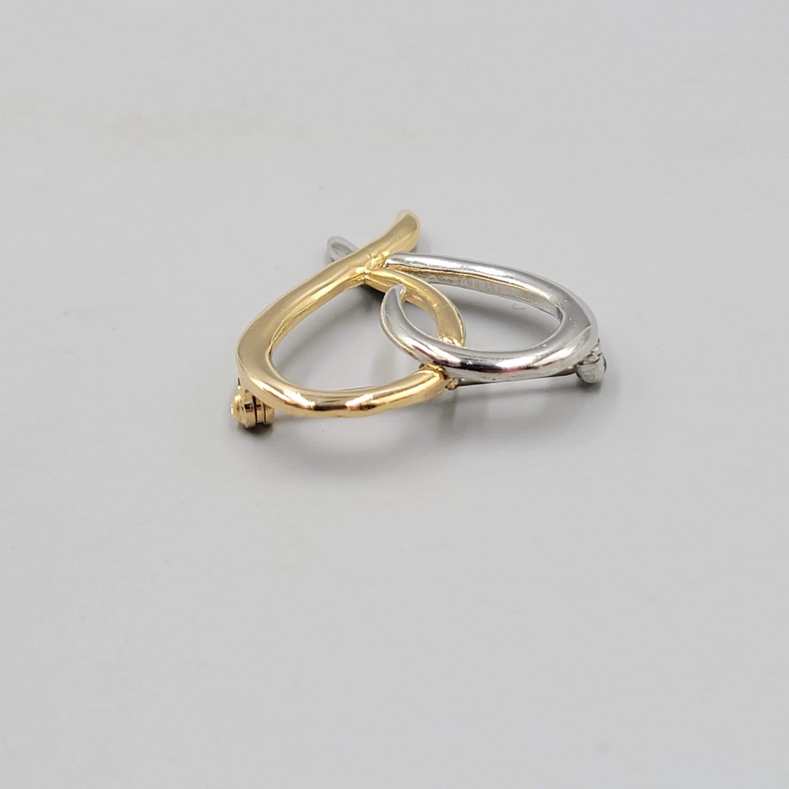 Vintage Heart Brooch Open Work Gold and Silver Two Toned 1.25 in