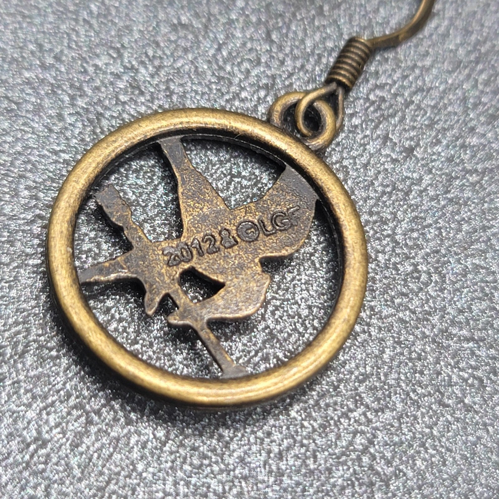 Hunger Games Pierced Earrings Bronze tone Dangle 3/4"