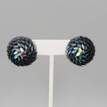 Vintage Sequin Dome Pierced Earrings Drop 1"